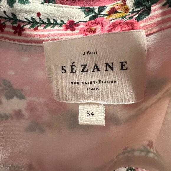 Sezane Annie Shirt English Flowers - Size 2 - Picture 4 of 6